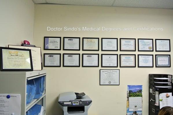 Dr.Sindo's Medical Degrees and Specialized Certifications