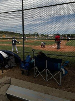 Grandson pitching.