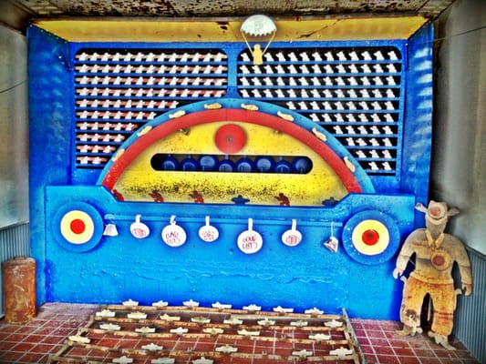 Old school mechanical shooting gallery