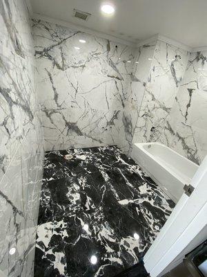 Porcelain tile bathroom renovations