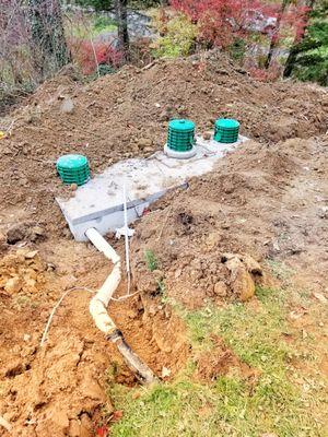 Repair septic system tank, residential