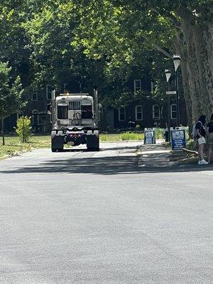 Semi driving in front of the bike rental place after they told me they hadn't seen trucks all day