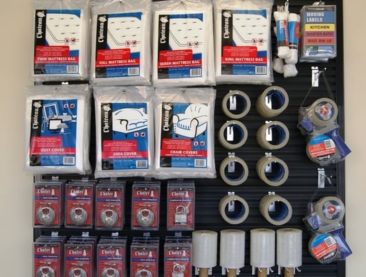 Secure locks, mattress covers, stretch wrap, tape and other packing supplies available at UStorIt Chicago