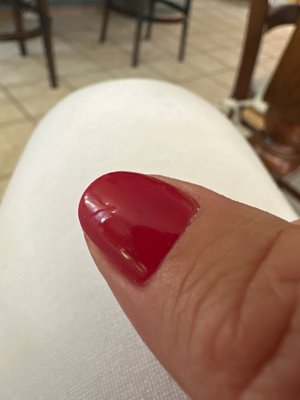 You can see where my nail polish is dented.