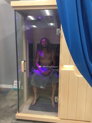 Infrared sauna for detox, relaxation and pain management.