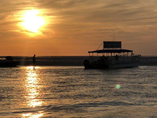 Beautiful Sunset at the Sandbar! Fun Boat Tour www.skmarina.com