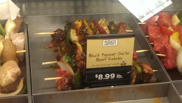 Beautiful black pepper marinated beef kabobs!