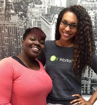 Me (on the right) with Wislynn my stylist at Pure Hair. This picture was taken right after she did my crochet braids.