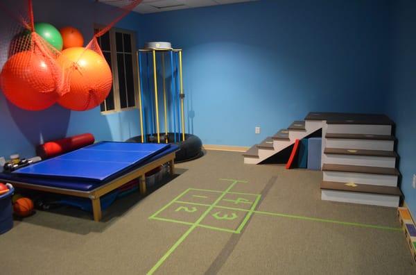 The physical therapy gym is designed for children with gross motor delays.