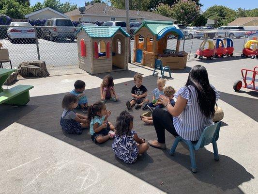 Outside circle for our young pre-K class!