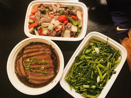 Lamb with Cumin in Hot and Chili Sautéed Water Spinach with Garlic K11. Pork Belly Stewed with Preserved Vegetables