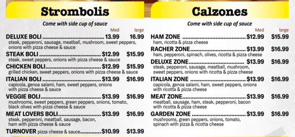 BOLI`S  or  CALZONE`S