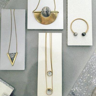 concrete marbled jewelry