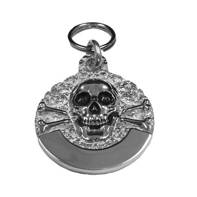 Sterling Silver Skull & Cross Bone Tag