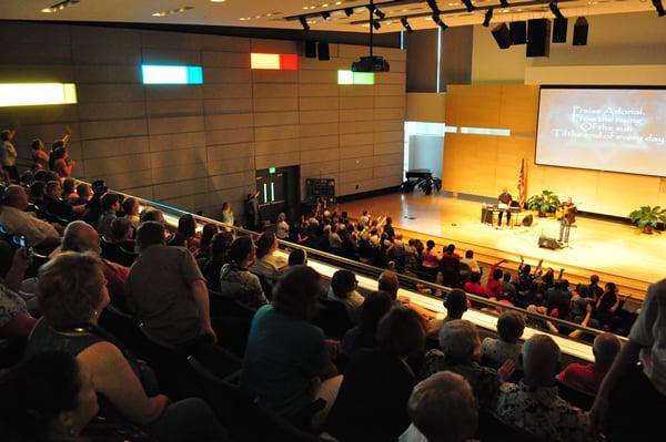 The Kroc Center's Joyce Mammel Assembly Hall is a theater-type setting with a large stage area and balcony perfect for concerts.