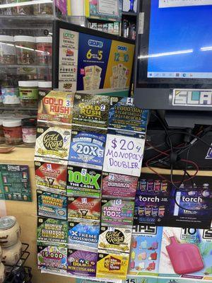 Come try your luck with 18 different scratch offs to choose from