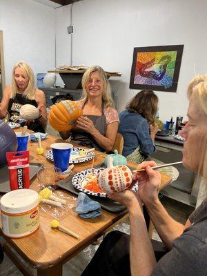 Painting pumpkins