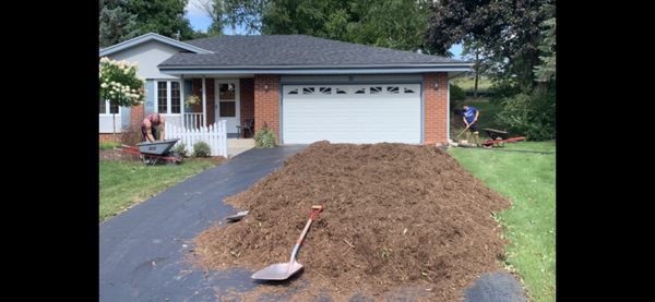 16 yard mulch install- Sussex