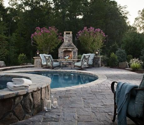 Belgard pavers surround the pool.