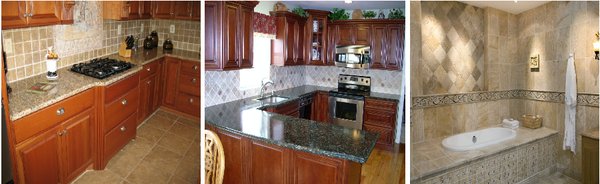 Cherry cabinets with ubatuba countertops