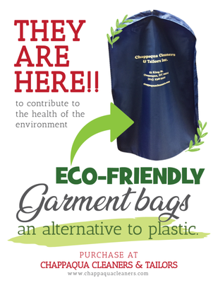 Not a fan of plastic bags - We offer an alternative, our environmentally friendly garment bags.