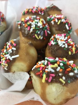 Chocolate sprinkle donut holes !!