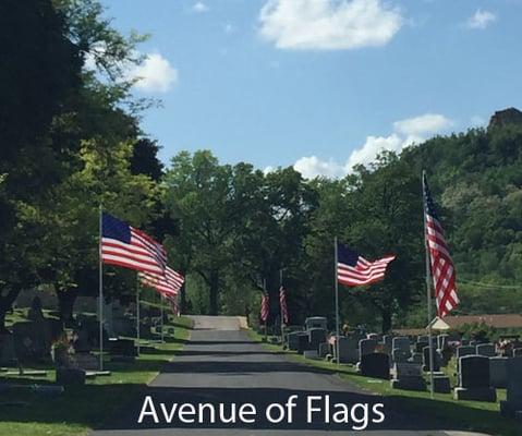 Saint Mary's Cemetery of Winona - Memorial Day Tribute - Avenue of Flags