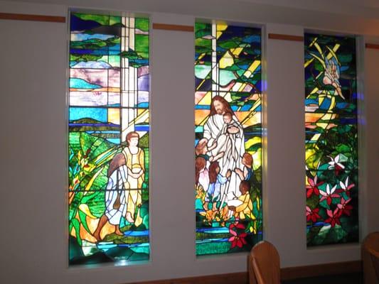 Amazing colorful stained glass windows.