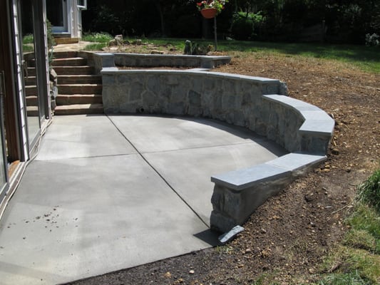 Stone wall, concrete patio - Annandale