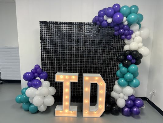 We love incorporating the wood marquee light up letters