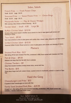 page 2 of menu 2020