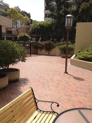 Enjoy our large, private outdoor patio after your workout.