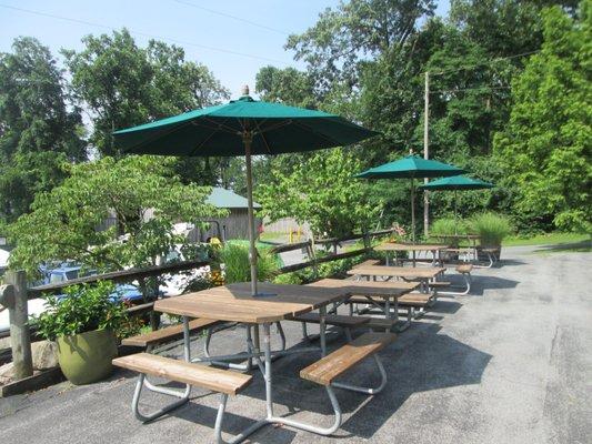 Seating area in front of the store is where some events are held and is nice for socializing.