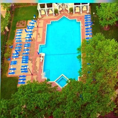 Aerial view of the Pool area and Cabana