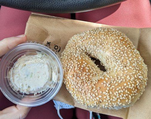 Sesame Bagel with Lox & Chive Cream Cheese