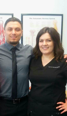 Dr. Pierre Quiroz and his chiropractic assistant Monique