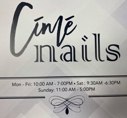 "As of August 4th 2021 Cime Nails is under a new owner/management and new staffs. Please allow us to have a chance to make it up to you