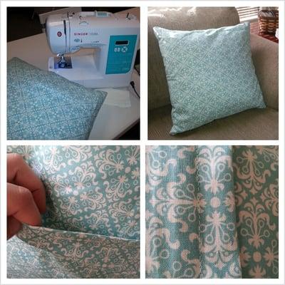 Pillow I made in my first beginner's sewing class!