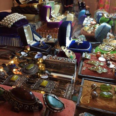 Here is a side view of the jewelry case...some estate jewelry, some silver and high-end costume.