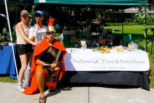 Sept '09 at Orlando's Lake Eola Farmers Market. The Gladiator is my son, Alex!