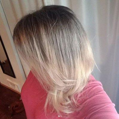 Ash blonde balyage by Alison