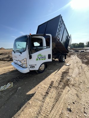 Pictures of dump truck at the land fill..