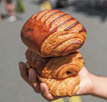 Brownie Croissant (top) + Everything Bagel Croissant (bottom)