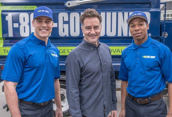 1-800-GOT-JUNK? Long Island East truck team members with Brian Scudamore