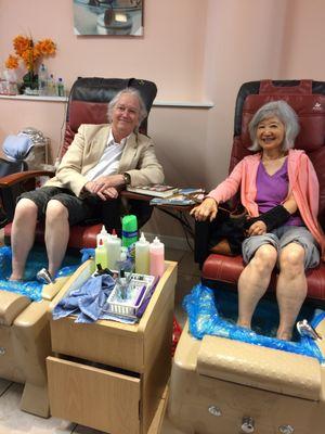 John and Jo Anne getting a heavenly pedicure!