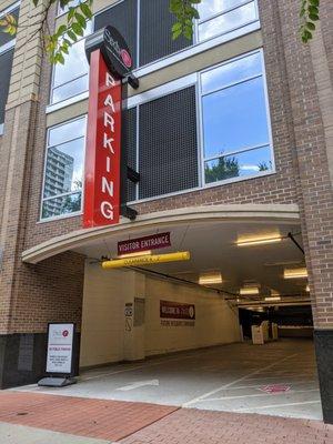 Entrance to parking deck on 11th St NE.