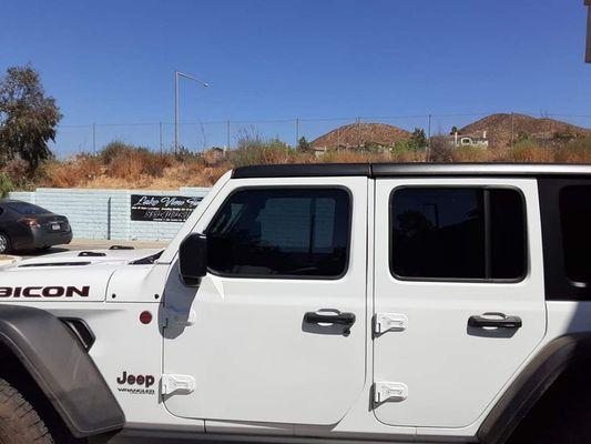 2019 Jeep Rubicon. Suntek Std Pro 35 on back half - 20 on front doors