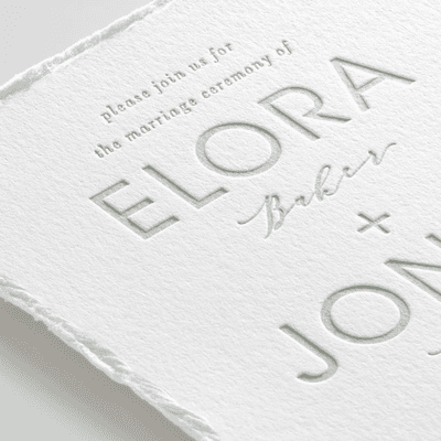 Letterpress Wedding Invitation