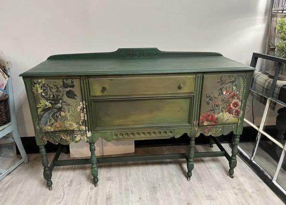 Antique Buffet done by Shannon at A Brush of Color