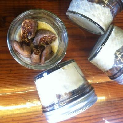 Homemade cashew butter and figs